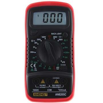 ANENG AN8205C Digital Multimeter AC/DC Voltage Meter DC Ammeter Resistance Temperat... (COLOR.: RED)