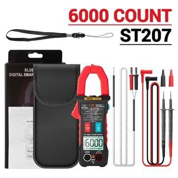 ANENG ST207 Digital bluetooth Multimeter Clamp Meter 6000 Counts True RMS DC/AC Vol... (COLOR.: RED)
