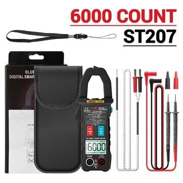 ANENG ST207 Digital bluetooth Multimeter Clamp Meter 6000 Counts True RMS DC/AC V... (COLOR.: BLACK)