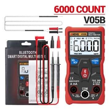 ANENG V05B Digital True RMS bluetooth 6000 Counts Professional Analog Multimeter AC... (COLOR.: RED)