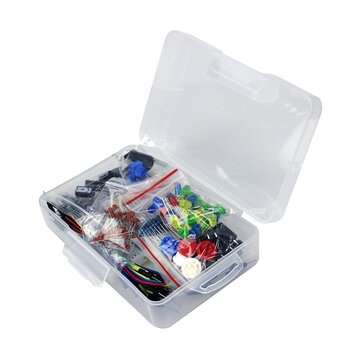 AOQDQDQD 400 Hole Breadboard LED Resistor Capacitor Bridge Bread Board Kit with Plastic Case
