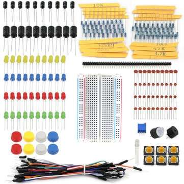 AOQDQDQD 400 Hole Breadboard LED Resistor Capacitor Bridge Bread Board Kit with Plastic Case