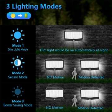 ARILUX 468LED Solar Light Sunlight Waterproof Street Exterior Wall Lamp PIR Motion Sensor Night Secu