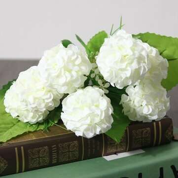 Artificial Daisy Chrysanthemum Silk Flowers Floral Bouquet 8 Heads 7 Colors Home ... (COLOR.: WHITE)