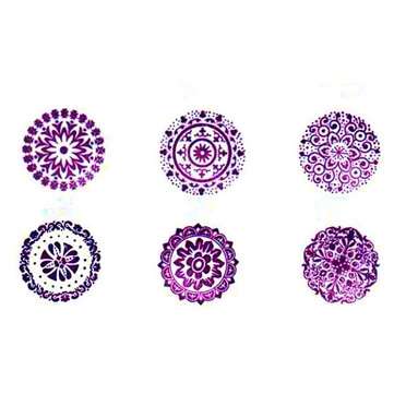 Assorted Floral Vintage Style Round Shape Wooden Rubber Stamp