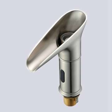 Automatic Sensor Faucet Waterfall LED Bathroom Basin Sink Faucet Widespread Brass Mixer Tap Single L