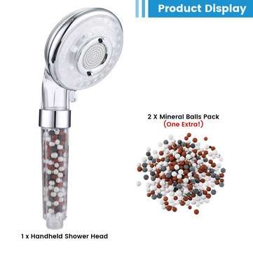 Baban Shower Head Filtration Hand Shower 3 Mode Shower With Limescale Filter And Ion ... (SET: SET1)