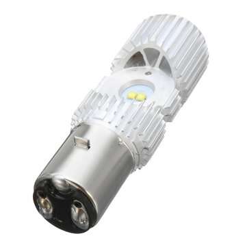 BA20D 1200LM 6000K 4 LED Scooter Hi/Lo Motorbike Moped ATV Headlight Fog Lamp Bulb