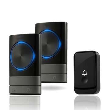 Bakeey 1 Button 2 Receiver Wireless Doorbell Waterproof Remote US Plug Smart Home Chime