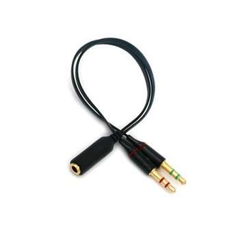Bakeey 3.5mm Stereo Dual Male to Female Headphone Jack Y Splitter Audio Cable Adapter (COLOR: BLACK)