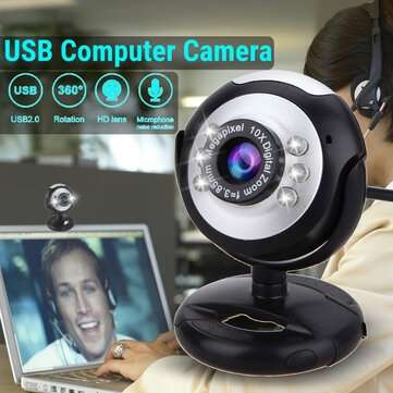 Bakeey 720P USB Computer Video Camera 6 LED Lights 30W Webcast Webcam Video Conference Camera Built-