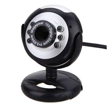 Bakeey 720P USB Computer Video Camera 6 LED Lights 30W Webcast Webcam Video Conference Camera Built-