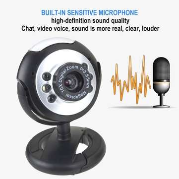 Bakeey 720P USB Computer Video Camera 6 LED Lights 30W Webcast Webcam Video Conference Camera Built-