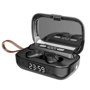 Bakeey A13 bluetooth 5.1 Earphone Wireless Earbuds Clock Flashlight Touch Control ... (COLOR: BLACK)