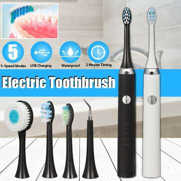 Bakeey Electric Toothbrush Powerful Sonic Cleaning 5 Optional Modes Whitening Tooth... (TYPE: TYPE1)