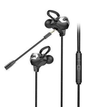 Bakeey G3000 Wired In-ear Music Earphone Noise Reduction Gaming Earpiece with Mic ... (COLOR: BLACK)