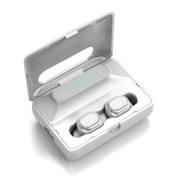 Bakeey H60 TWS Earbuds bluetooth 5.0 Earphone LED Display Power Bank 9D Stereo Noi... (COLOR: WHITE)