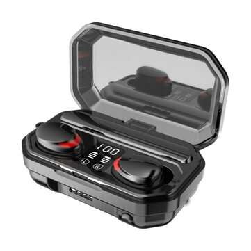 Bakeey M15 TWS Wireless Earbuds bluetooth 5.1 Earphone Mini HiFi Stereo LED Displa... (COLOR: BLACK)