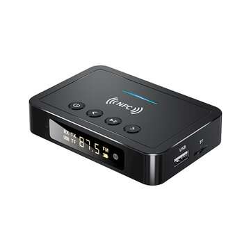 Bakeey M6 3 in 1 NFC bluetooth Receiver Adapter 500mAh With Remote Control for USB... (COLOR: BLACK)