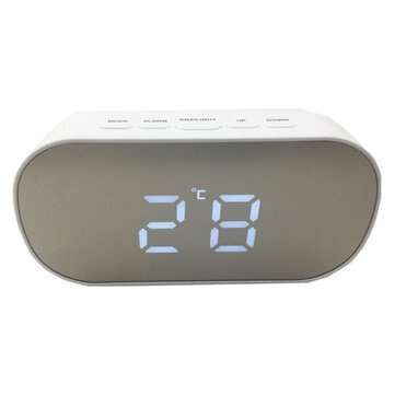 Bakeey Multifunctional LCD Screen Electronic Clock Silent Mirror Slarm Clock LED Temperature Timer