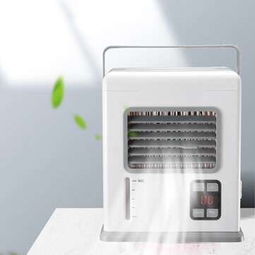 Bakeey Portable Air Cooler USB /Battery Power Fan Desktop Smart Digital Display Mini Fan