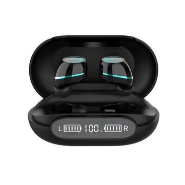 Bakeey TWS Wireless Earbuds bluetooth 5.0 Earphones 9D Stereo LED Display IPX6 Wat... (COLOR: BLACK)