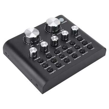 Bakeey V8 Live Sound Card Audio External USB Headset Multi-Function Microphone Liv... (COLOR: BLACK)