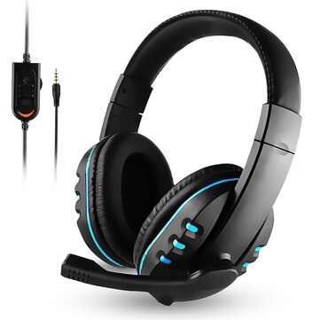 Bakeey Wired Stereo Bass Surround Gaming Headset for PC Laptop Headphone with Micro... (COLOR: BLUE)