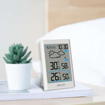 Baldr Weather Station LCD Thermometer Hygrometer Meter Forecast Sensor Indoor Outd... (COLOR: BLACK)
