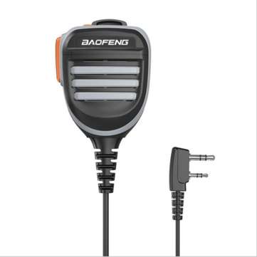 BAOFENG Waterproof Walkie Talkie Waterproof Hand Microphone With Light for UV-5R 8... (COLOR: BLACK)