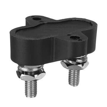 Bar Power Terminal Block Negative M6 + M8 Positive Power Distribution Stud (COLOR: BLACK)