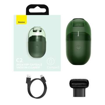Baseus C2 USB Desktop Vacuum Cleaner Mini Portable Desk Cleaning Tool For PC Lapt... (COLOR.: GREEN)