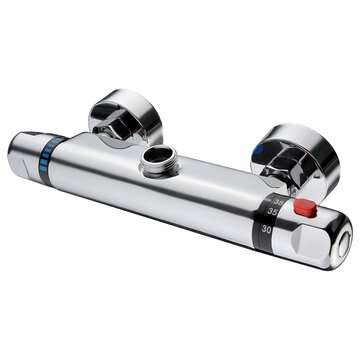 Bathroom Wall-mount Brass Thermostatic Shower Valve Bath Mixer Shower Control Valve Bottom Faucet 3/
