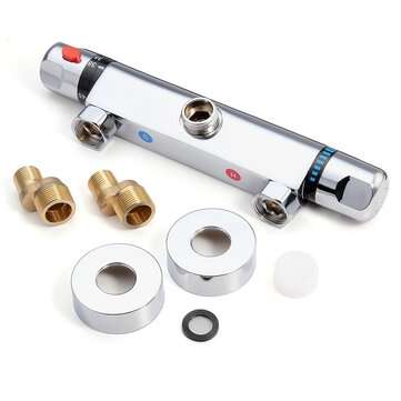 Bathroom Wall-mount Brass Thermostatic Shower Valve Bath Mixer Shower Control Valve Bottom Faucet 3/