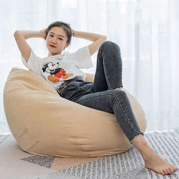 Bean Bag Casing / Sleeve Lazy Sofa For Adults 90*110cm (COLOR.: BEIGE)