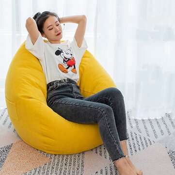 Bean Bag Casing / Sleeve Lazy Sofa For Adults 90*110cm (COLOR.: LIGHTYELLOW)