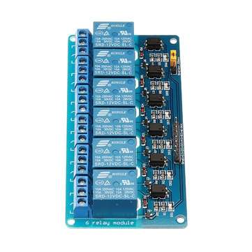 BESTEP 6 Channel 12V Relay Module Low Level Trigger With Optocoupler Isolation