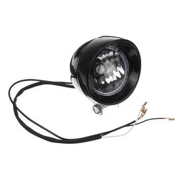 Black / Chrome LED Motorcycle Bullet Headlights High/Low Beam Head Light Lamp (COLOR.: BLACK)