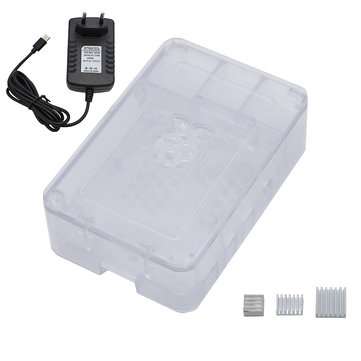 Black/White/Transparent Raspberry Pi ABS Case Enclosure Box V4 With Heat Si... (COLOR1: TRANSPARENT)