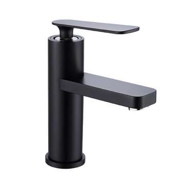 BOiROO Home Kitchen Bathroom Basin Sink Water Faucet Single Handle Hot Cold Water... (COLOR1: BLACK)