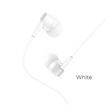 Borofone BM51 Headset Wire-controlled Music Call Headphones Portable In-ear Sports... (COLOR: WHITE)