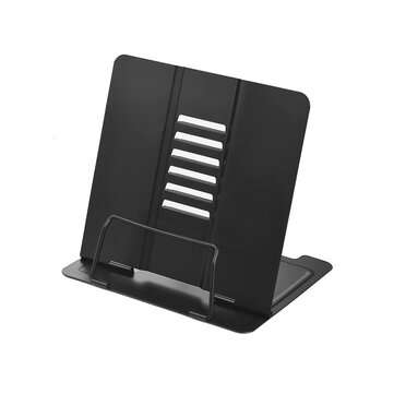 Bookstand Bookshelf Document Holder Steel Book Holder Adjustable Six An... (SIZE: L | COLOR.: BLACK)
