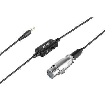 BOYA BY-BCA6 XLR to 3.5mm TRRS Adapter Cable Microphone Audio Gain Output Splitter Headphone Monitor