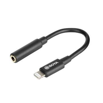 BOYA BY-K3 3.5mm TRS Connect to Apple for IOS Phone Audio Cable for Microphone Ext... (COLOR: BLACK)