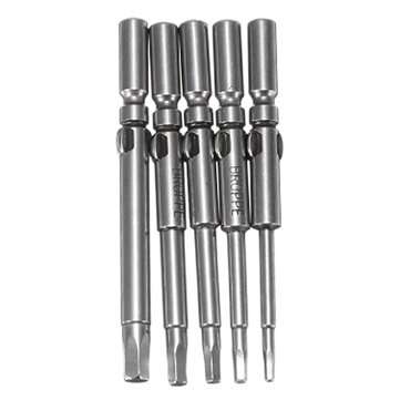 BROPPE 5Pcs 801 H1.5-H4 Hexagon Electric Screwdriver Bits Set  5mm Round Shank Screwdriver Bits
