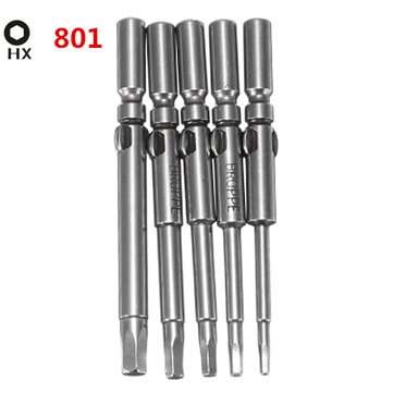 BROPPE 5Pcs 801 H1.5-H4 Hexagon Electric Screwdriver Bits Set  5mm Round Shank Screwdriver Bits