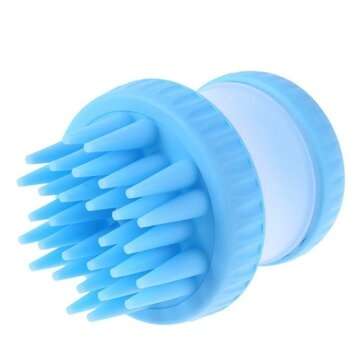 Brush Mitt Massage Scrub Brush Brushing Body Bath Dog Cat Pet Brush Remover Hand Tool (COLOR.: BLUE)