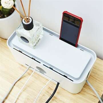 Cable Storage Box Power Cord Wire Case Home Charger Socket Tidy Organizer Holder (COLOR: GREY)