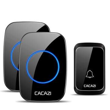 CACAZI 2 Receiver 1 Transmitter 300M Wireless Remote Waterproof LED Indicator Dig... (COLOR1: BLACK)