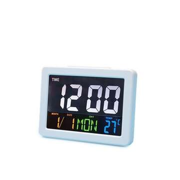 Calendar Multifunction Gift Home Temperature Clock LCD Display Desktop Electronic... (COLOR.: WHITE)